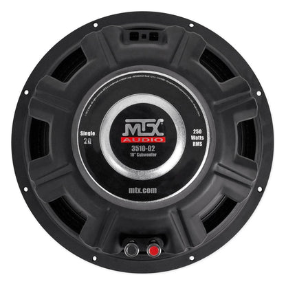 MTX 3510-02 10" 500 Watt SVC 2-ohm Car Audio Subwoofer+Sealed Sub Box Enclosure