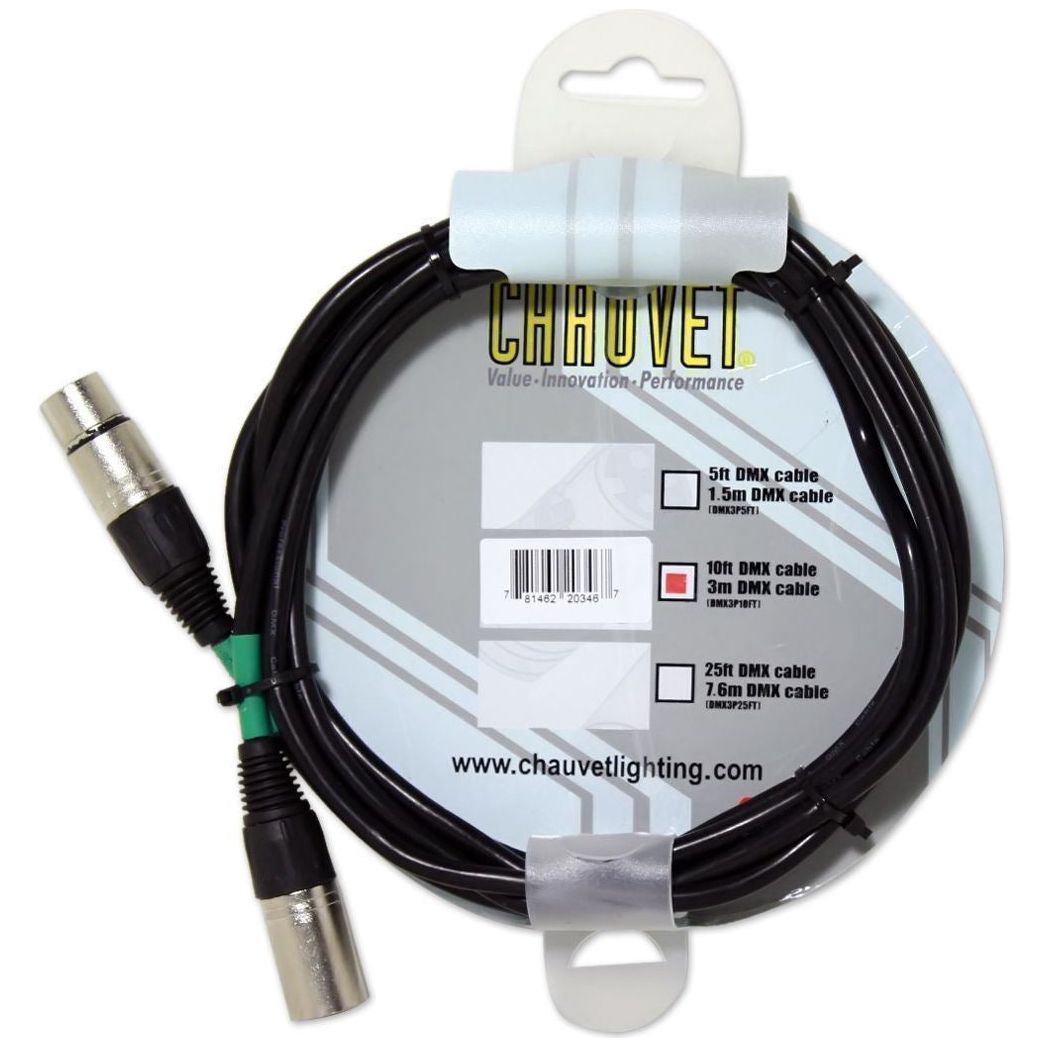 DMX3P10FT 3-Pin DMX Cable, 10 ft (2-Pack)