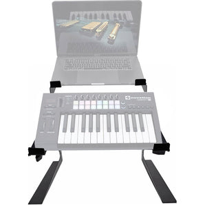 Rockville Dual Shelf Laptop+Controller Stand for Novation LAUNCHKEY 25 Keyboard