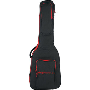 Rockville EGB25-RD Padded Electric Guitar Gig Bag with Neck Pad + Secure Strap