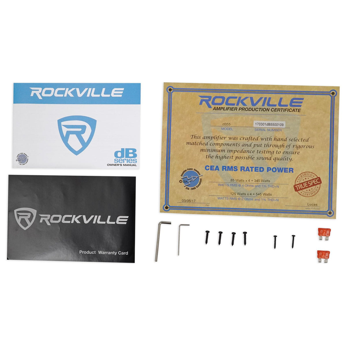 dB55 5-Channel Amplifier + 4 AWG 4-Channel Kit Bundle