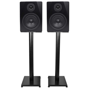 Pair Rockville APM5B 5.25" 250w Powered USB Studio Monitor Speakers+29" Stands