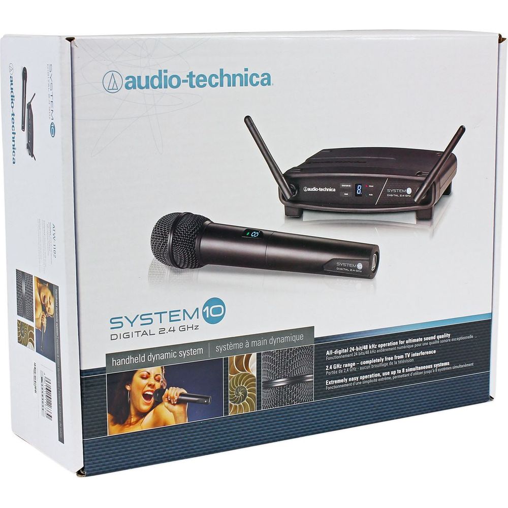 Audio Technica ATW-1102 System 10 Wireless Microphone System w/ Handheld Mic