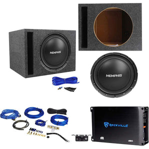 Memphis Audio SRX1244 12" 500w SRX Subwoofer+Vented Box+Mono Amplifier+Amp Kit