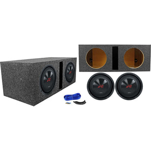 2) Alpine R2-W10D2 10" Type-R 750w Car Audio Subwoofers+Vented Sub Box Enclosure