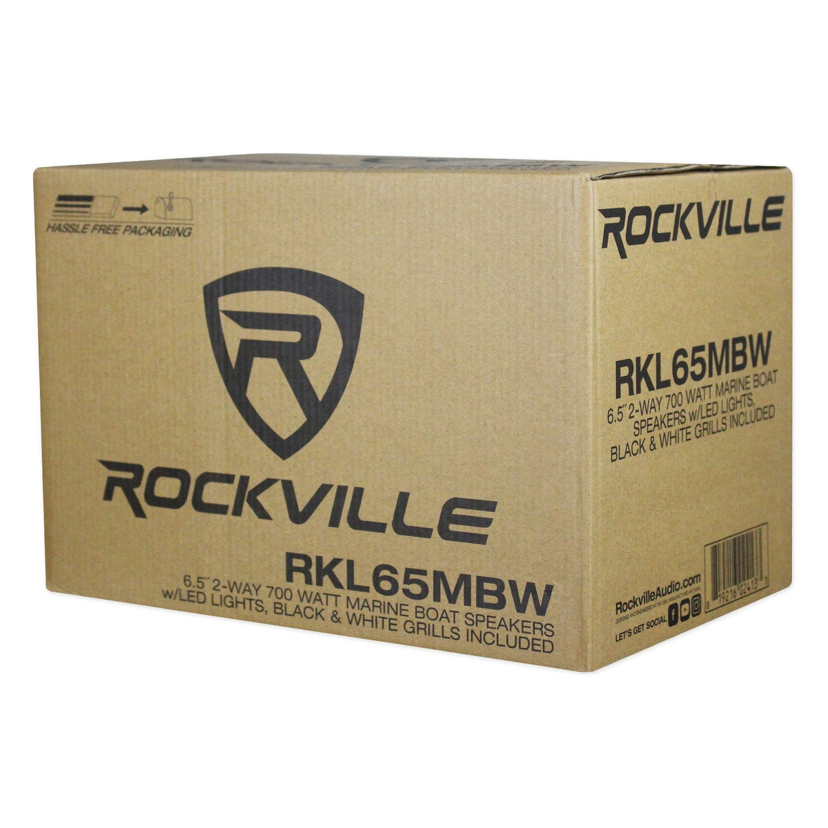 (6) RKL65MBW 6.5" 700W Marine Wakeboard LED Speakers + (6) MAC65W White Pod Enclosures
