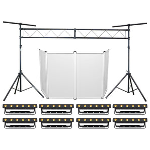 (8) Chauvet DJ Ezlink Strip Q6 BT Wireless Bluetooth Wash Lights+Facade+Truss