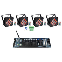 (4) BEST PAR 60 Rechargeable Wash Lights w/Wireless DMX Controller