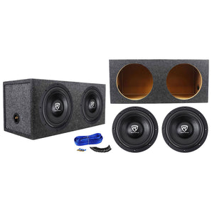 (2) Rockville W10K6D2 V2 10" 4000w Car Audio Subwoofers+Sealed Sub Box Enclosure