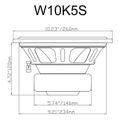 K5 W10K5S4 10" Subwoofer + dB10 Amplifier Bundle
