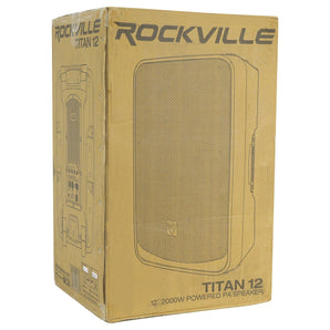 2 Rockville TITAN 12 12" 2000w Powered DJ PA Speakers/Bluetooth/DSP/Wireless TWS