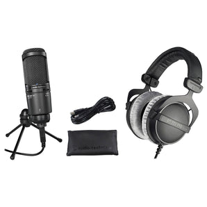 Audio Technica AT2020USB+ PLUS USB Recording Mic+Beyerdynamic DT-770 Headphones