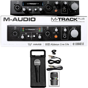 M-Audio M-TRACK PLUS 2-Ch USB Audio/MIDI Recording Interface + Free Microphone