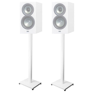 2 White 37” Steel Stands For ELAC Uni-Fi BS U5 Slim Bookshelf Speakers