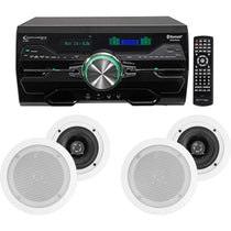 DV4000 4000W Bluetooth Home Theater DVD Receiver w/(4) 5.25" White Ceiling Speakers