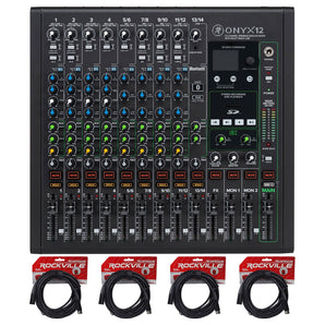 Mackie ONYX12 12-Channel Analog Mixer Multi-Track USB/3-Band EQ+Bluetooth+Cables