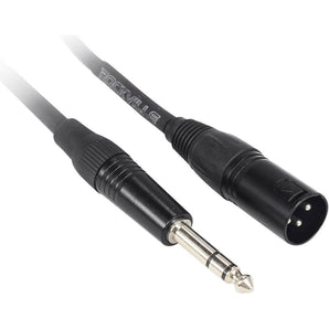 2 Rockville RCXMB1.5B Black 1.5' Male REAN XLR to 1/4'' TRS Balanced Cables