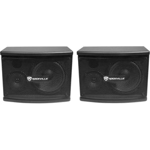 Pair Rockville KPS65 6.5" 400w Karaoke/Pro Speakers+Bluetooth Amplifier+(2) Mics + Rockville R14GSBR100 Red/Blk 14 Gauge 100' Ft. Mini Spool Car Audio Speaker Wire