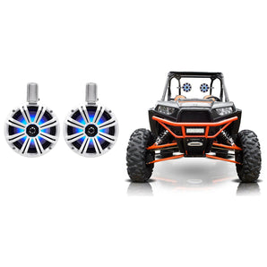 (2) KICKER 45KMTC8W 8" 600 Watt LED Tower Speakers For Polaris RZR/ATV/UTV/Cart
