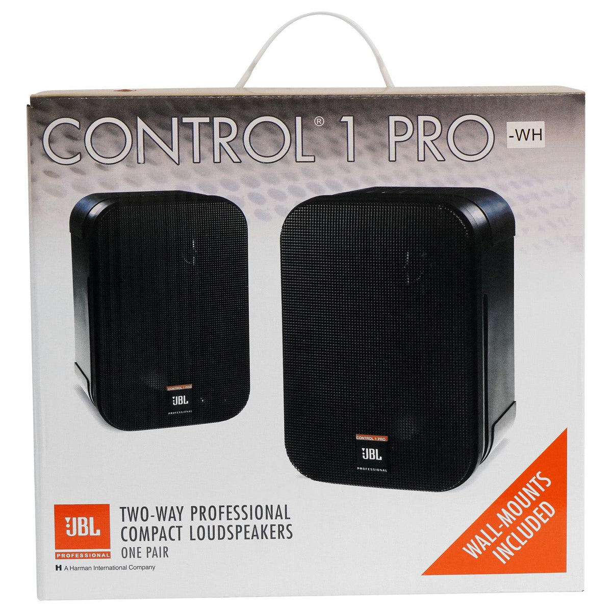 Pair JBL C1PRO-WH Control 1 PRO White 5.25" Wall Mount Home/Commercial Speakers