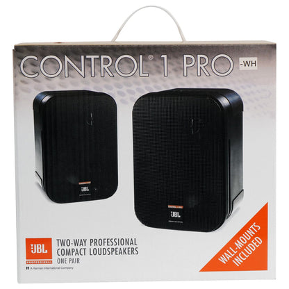 Pair JBL C1PRO-WH Control 1 PRO White 5.25" Wall Mount Home/Commercial Speakers