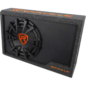 Rockville 12" Under-Seat Powered Subwoofer+Box For 2015-up Chevy Silverado Crew