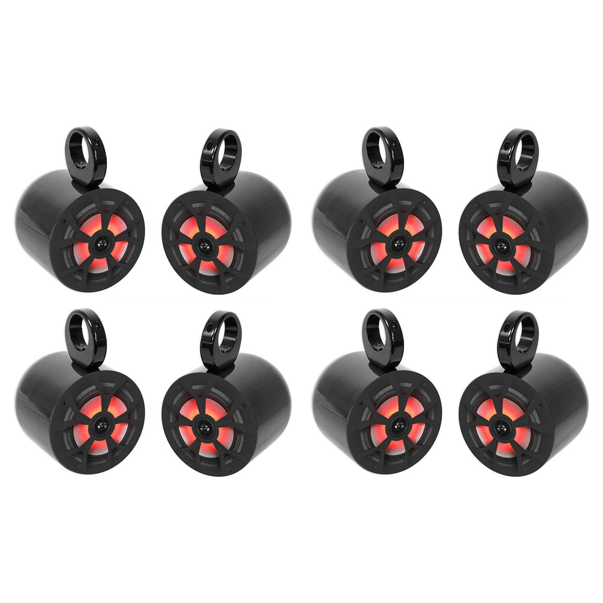 (8) RKL65MBW 6.5" 700W Marine Wakeboard LED Speakers+(2) Color Grilles