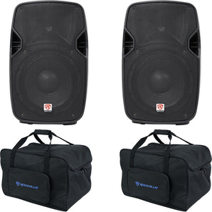 (2) Rockville SPGN104 10" 1600W DJ PA Speakers 4-Ohm+Carry Bags