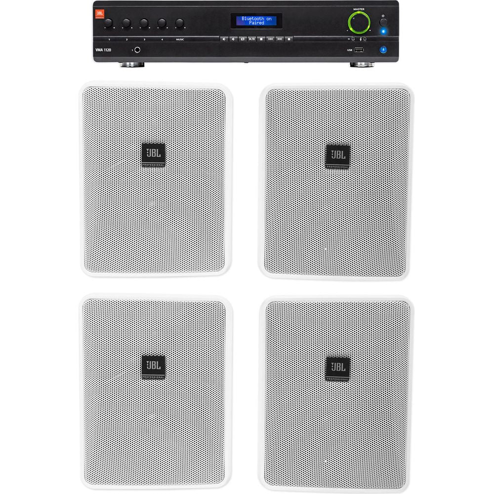 VMA1120 Amplifier + (4) Control 25-1 White Wall Speakers Bundle
