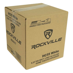 (8) Rockville HC55 5.25" 300 Watt White In-Ceiling Home Theater Speakers 8 Ohm