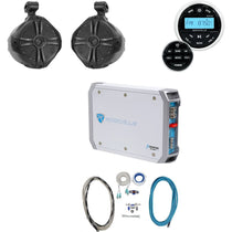 RGHR2 Marine Bluetooth Receiver+Remote+8" Wakeboards+2-Ch Amp+Wire Kit