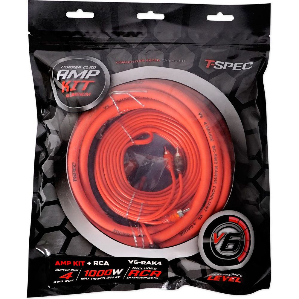 Metra V6-RAK4 4 Gauge Car/Marine Amplifier Wiring Installation Wire Kit w/RCA's
