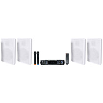 RockSlim White 2-Pack + RPA70WBT Karaoke Amplifier Bundle