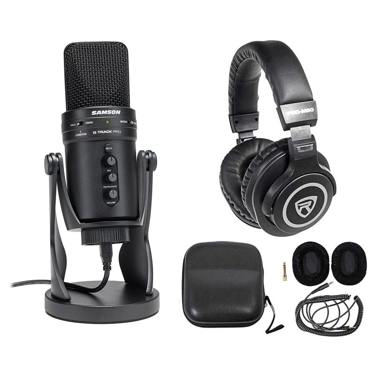 G-Track Pro Studio USB Condenser Microphone with Interface and Headphones