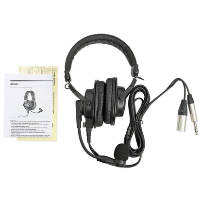 Audio Technica BPHS1 Over-Ear Broadcast Stereo Headphones Headset w/boom Mic