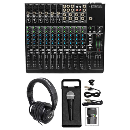 1402VLZ4 Mixer with Studio Headphones and Microphone