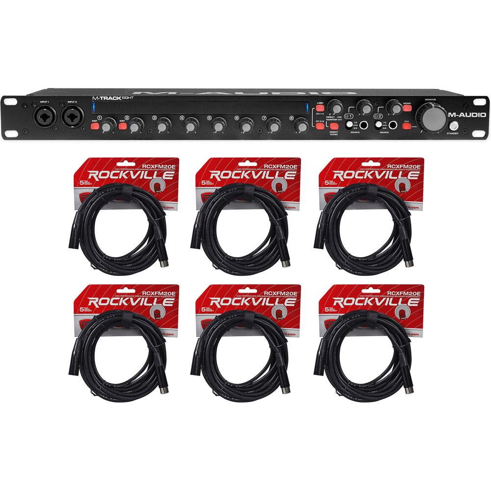 M-Audio M-Track Eight 8 USB Audio Recording Interface+8 Mic Preamps+6 ...