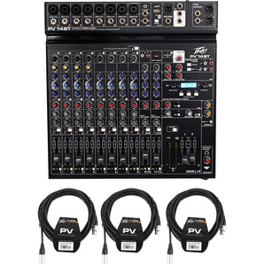 Peavey PV 14BT PV14BT Pro Audio Mixer,USB,Compressor/Effects+Bluetooth+Cables