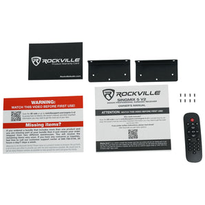 Rockville SINGMIX 5 Bluetooth Home Receiver Amp+(4) 8" Red LED Ceiling Speakers