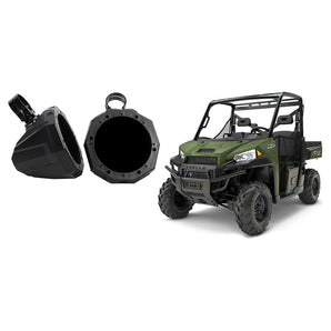 Pair 6.5" Rear Harness Bar Cage Tower Speaker Pods Enclosures for Polaris Ranger