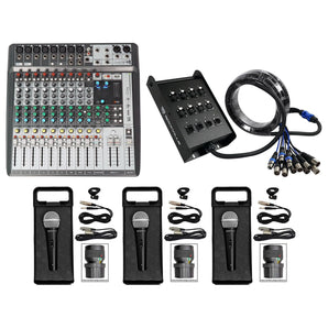 Soundcraft Signature 12 MTK 12MTK Mixer w/ Interface+Snake Cable+(3) Microphones