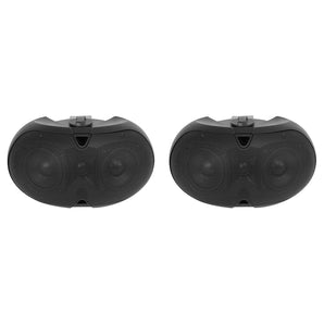 (2) Rockville D4-70 BLACK Dual 4" 70v Commercial/Restaurant Wall Mount Speakers