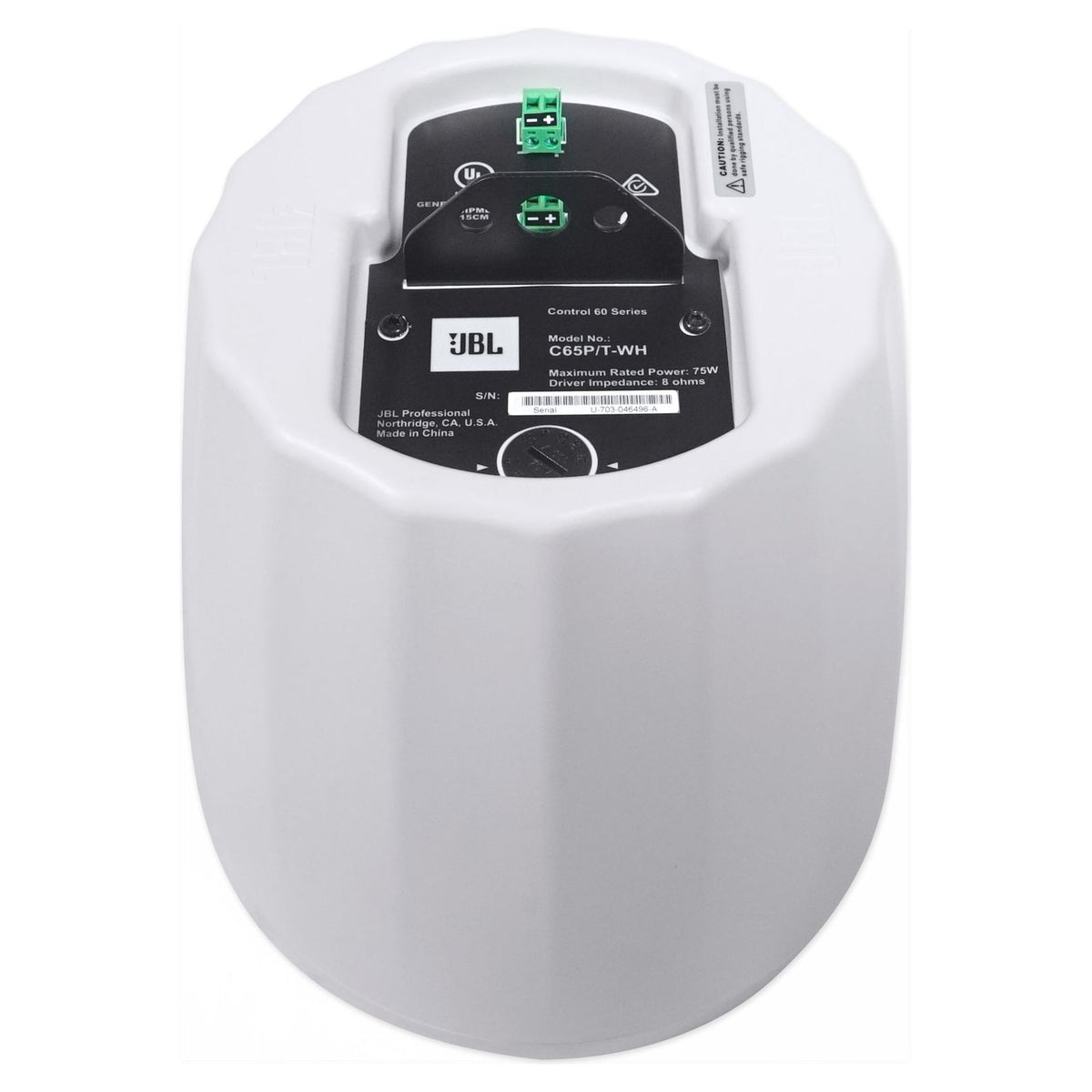 2) JBL Control 65P/T-WH White 5.25" 70v Commercial Pendant Speakers 4 Restaurant