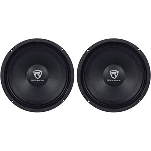 (2) Rockville RM84PRO 8" 4 Ohm 600 Watt SPL Midrange Min-Bass Car Speakers