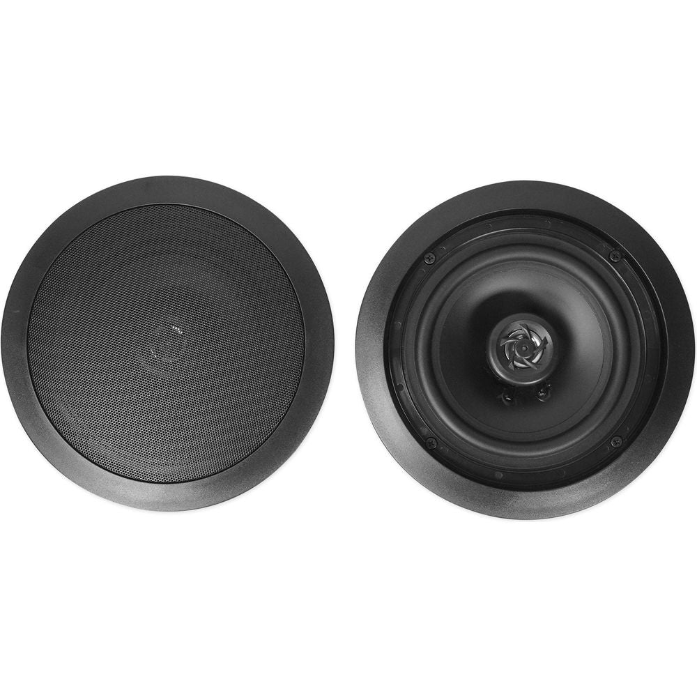 Home Theater Bluetooth Receiver+Equalizer EQ+(4) 8" Black Ceiling Speakers