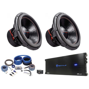 (2) American Bass HD15D1 HD 15" 4000w Competition Car Subwoofers+Mono Amplifier