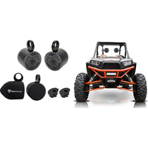 (2) Rockville 6.5" Tower Speakers+Protective Covers for Polaris RZR/ATV/UTV/Cart