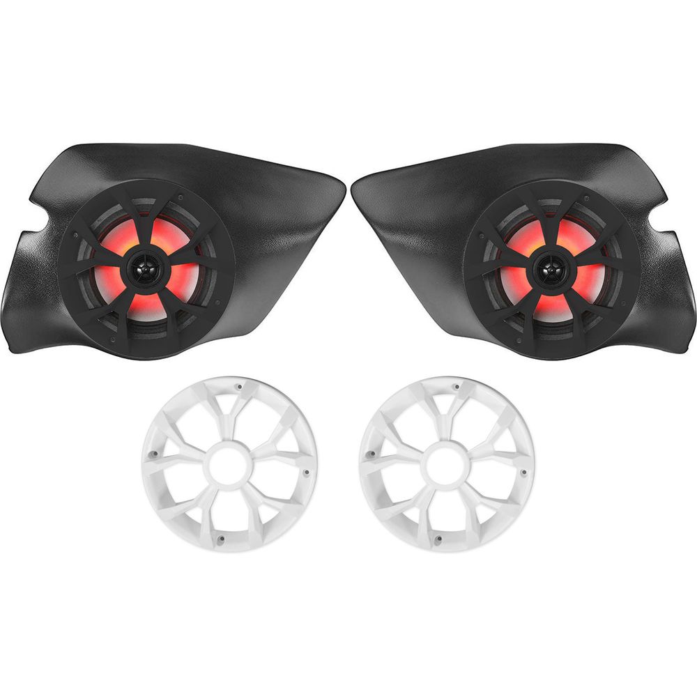 LED Marine Speakers + Kick Panel Pods Fits 2014-2023 Polaris RZR / XP