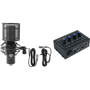 Rockville ROCK-U MINI 2x2 Home Studio USB Computer Recording Interface with Mic