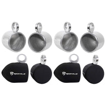 MAC80S 7.7" Silver Aluminum Wakeboard Tower Speaker Pods+Covers